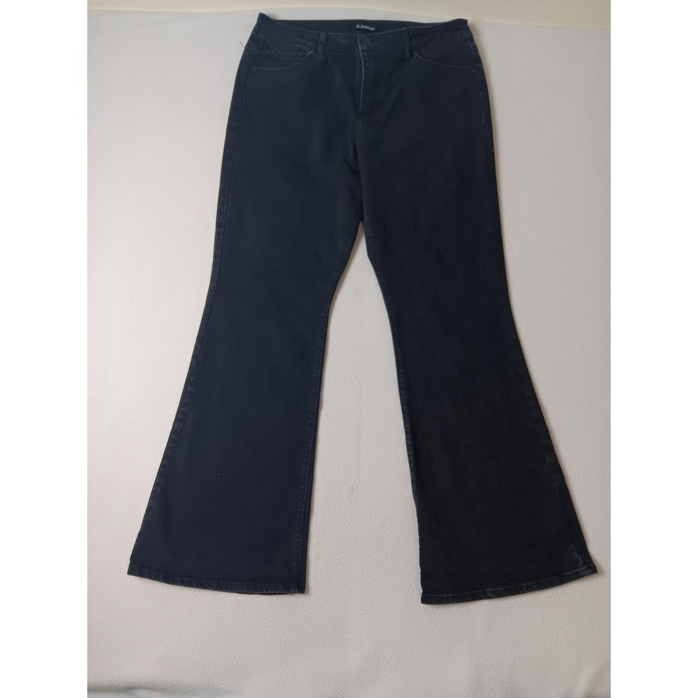 D. Jeans Flare Leg Jeans Womens 14 Blue Dark Wash Stretch 5 Pocket Denim
